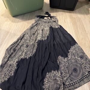 Black and White Patterned Maxi Dress